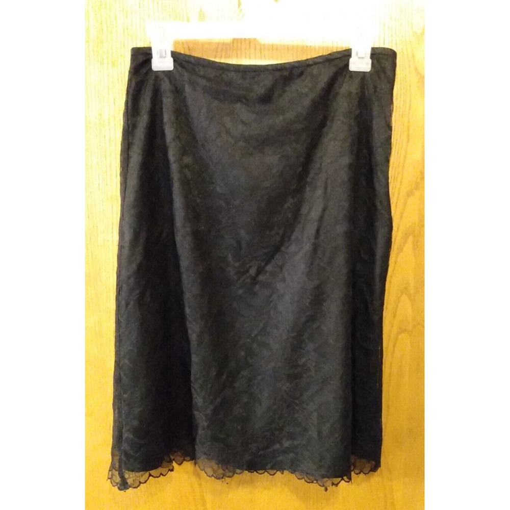 Black Lace Overlay Skirt George Me by Mark Eisen Size 10 EXCELLENT COND.